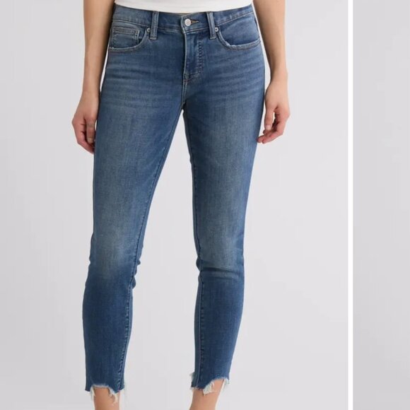 Lucky Brand Jeans 27 4 Ava Raw Hem Blue Denim Stretch - Picture 2 of 12